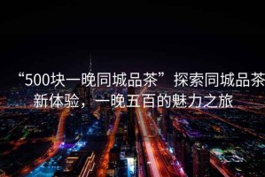 “500塊一晚同城品茶”探索同城品茶新體驗，一晚五百的魅力之旅