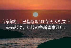 專家解析，巴基斯坦400架無人機立下赫赫戰功，科技戰爭新篇章開啟！