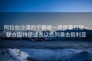 阿拉伯沙漠的寧靜被一聲驚雷打破—聯合國特使譴責以色列襲擊敘利亞