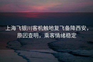 上海飛銀川客機觸地復飛備降西安，原因查明，乘客情緒穩定