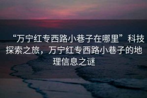 “萬(wàn)寧紅專西路小巷子在哪里”科技探索之旅，萬(wàn)寧紅專西路小巷子的地理信息之謎