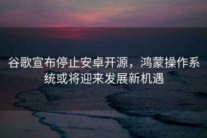 谷歌宣布停止安卓開源，鴻蒙操作系統或將迎來發展新機遇