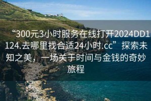 “300元3小時服務在線打開2024DD1124.去哪里找合適24小時.cc”探索未知之美，一場關于時間與金錢的奇妙旅程