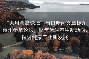 “惠州桑拿論壇”當日新聞文章標題，惠州桑拿論壇，聚焦休閑養生新動向，探討健康產業新發展
