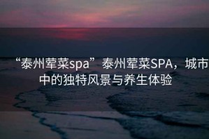 “泰州葷菜spa”泰州葷菜SPA，城市中的獨特風景與養生體驗