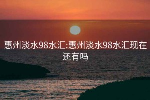 惠州淡水98水匯:惠州淡水98水匯現在還有嗎