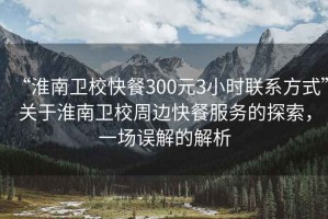“淮南衛校快餐300元3小時聯系方式”關于淮南衛校周邊快餐服務的探索，一場誤解的解析