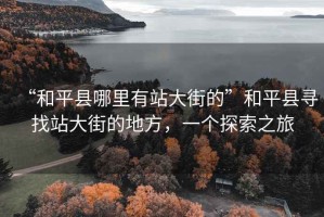 “和平縣哪里有站大街的”和平縣尋找站大街的地方，一個(gè)探索之旅