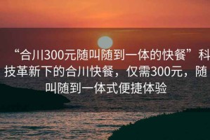 “合川300元隨叫隨到一體的快餐”科技革新下的合川快餐，僅需300元，隨叫隨到一體式便捷體驗