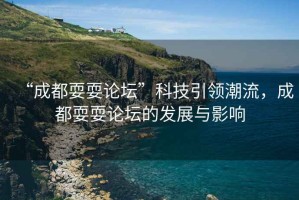 “成都耍耍論壇”科技引領潮流，成都耍耍論壇的發展與影響