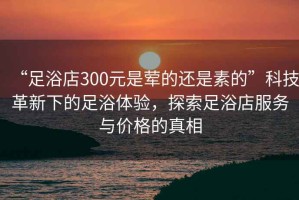 “足浴店300元是葷的還是素的”科技革新下的足浴體驗(yàn)，探索足浴店服務(wù)與價(jià)格的真相