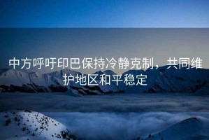 中方呼吁印巴保持冷靜克制，共同維護地區和平穩定