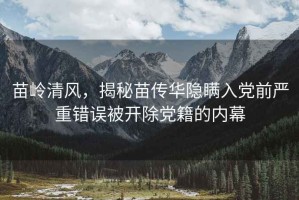 苗嶺清風(fēng)，揭秘苗傳華隱瞞入黨前嚴(yán)重錯誤被開除黨籍的內(nèi)幕