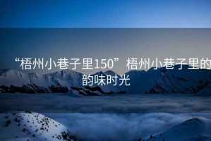 “梧州小巷子里150”梧州小巷子里的韻味時光