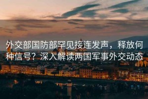 外交部國防部罕見接連發(fā)聲，釋放何種信號？深入解讀兩國軍事外交動態(tài)