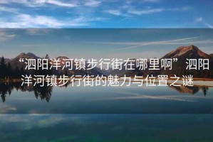 “泗陽洋河鎮步行街在哪里啊”泗陽洋河鎮步行街的魅力與位置之謎