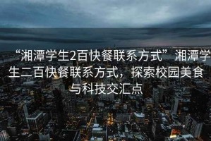 “湘潭學生2百快餐聯系方式”湘潭學生二百快餐聯系方式，探索校園美食與科技交匯點