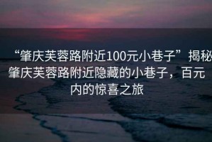 “肇慶芙蓉路附近100元小巷子”揭秘肇慶芙蓉路附近隱藏的小巷子，百元內的驚喜之旅