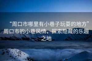 “周口市哪里有小巷子玩耍的地方”周口市的小巷風情，探索隱藏的樂趣之地