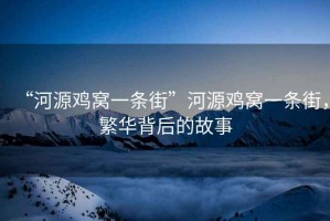 “河源雞窩一條街”河源雞窩一條街，繁華背后的故事