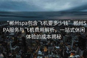 “郴州spa包含飛機要多少錢”郴州SPA服務與飛機費用解析，一站式休閑體驗的成本揭秘