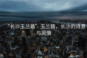 “長沙玉蘭路”玉蘭路，長沙的詩意與風情