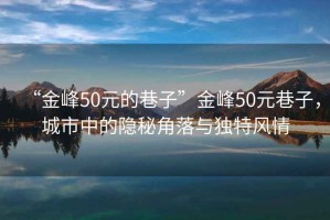 “金峰50元的巷子”金峰50元巷子，城市中的隱秘角落與獨(dú)特風(fēng)情