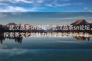 “武漢品茶sn論壇”武漢品茶sn論壇，探索茶文化的魅力與深度交流的平臺