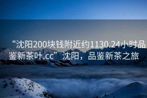 “沈陽200塊錢附近約1130.24小時品鑒新茶葉.cc”沈陽，品鑒新茶之旅