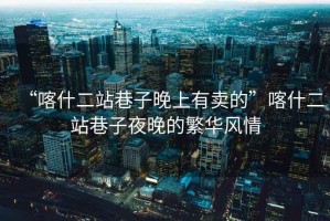 “喀什二站巷子晚上有賣的”喀什二站巷子夜晚的繁華風情