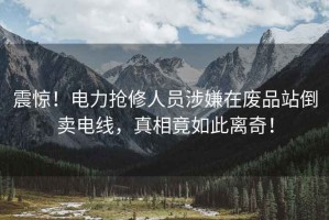 震驚！電力搶修人員涉嫌在廢品站倒賣電線，真相竟如此離奇！