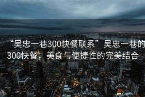 “吳忠一巷300快餐聯(lián)系”吳忠一巷的300快餐，美食與便捷性的完美結合