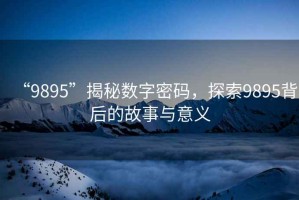 “9895”揭秘數字密碼，探索9895背后的故事與意義