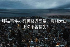 胖貓事件辦案民警遭網暴，真相大白，正義不容侵犯！