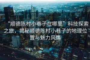 “順德陳村小巷子在哪里”科技探索之旅，揭秘順德陳村小巷子的地理位置與魅力風情