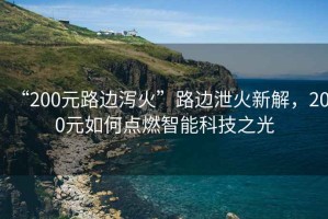 “200元路邊瀉火”路邊泄火新解，200元如何點燃智能科技之光