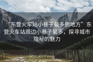 “東營(yíng)火車站小巷子最多的地方”東營(yíng)火車站周邊小巷子繁多，探尋城市隱秘的魅力