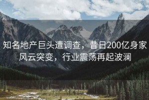 知名地產巨頭遭調查，昔日200億身家風云突變，行業震蕩再起波瀾