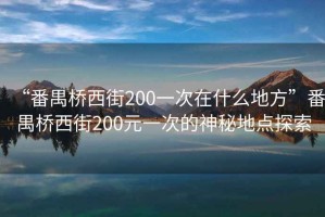 “番禺橋西街200一次在什么地方”番禺橋西街200元一次的神秘地點探索