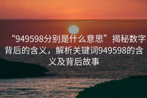 “949598分別是什么意思”揭秘數字背后的含義，解析關鍵詞949598的含義及背后故事