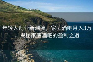 年輕人創業新潮流，家庭酒吧月入3萬，揭秘家庭酒吧的盈利之道