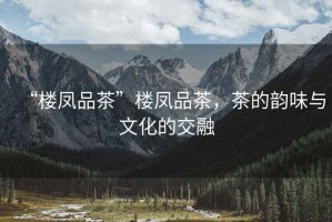 “樓鳳品茶”樓鳳品茶，茶的韻味與文化的交融