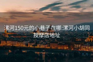 漯河150元的小巷子在哪:漯河小胡同按摩店地址