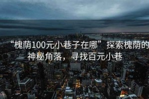 “槐蔭100元小巷子在哪”探索槐蔭的神秘角落，尋找百元小巷