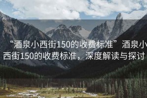 “酒泉小西街150的收費標準”酒泉小西街150的收費標準，深度解讀與探討