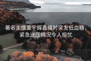 著名主播董宇輝直播時(shí)突發(fā)低血糖，緊急送醫(yī)情況令人擔(dān)憂