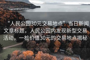 “人民公園30元交易地點”當日新聞文章標題，人民公園內發現新型交易活動，一樁價值30元的交易地點揭秘