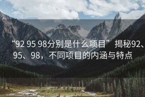 “92 95 98分別是什么項(xiàng)目”揭秘92、95、98，不同項(xiàng)目的內(nèi)涵與特點(diǎn)