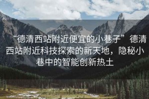 “德清西站附近便宜的小巷子”德清西站附近科技探索的新天地，隱秘小巷中的智能創新熱土