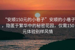 “安順150元的小巷子”安順的小巷子，隱匿于繁華中的秘密花園，僅需150元體驗別樣風情